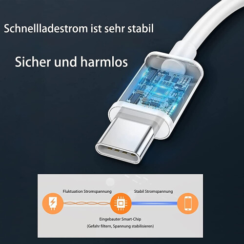 Καλώδιο ταχείας φόρτισης 2M 60W 3A USB-C σε USB-C Type C PD - Λευκό 1