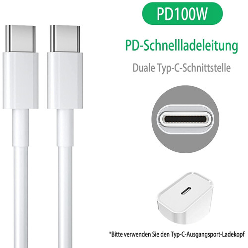 Καλώδιο ταχείας φόρτισης 2M 60W 3A USB-C σε USB-C Type C PD - Λευκό 2