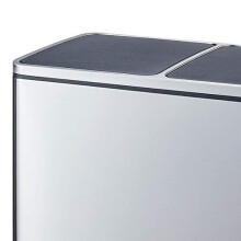 (Silver) EVRE 60L Recycling Soft Close Bin 2 x 30L Double Compartment