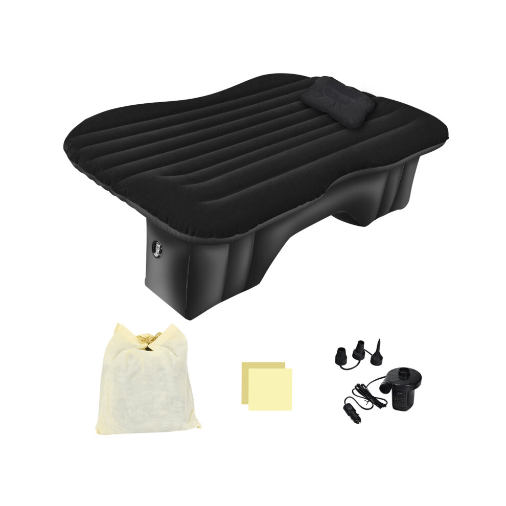 Inflatable Car Air Mattress with Backrest Pump & Carry Bag for Camping