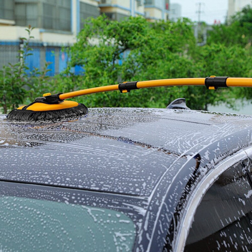Car Wash Telescoping Long Handle Cleaning Brush Microfiber Soft Hair 2
