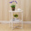 Living And Home (White) Round Side Table 2-Tier Coffee End Table Nightstand Small Shelf Rack Living Room 2
