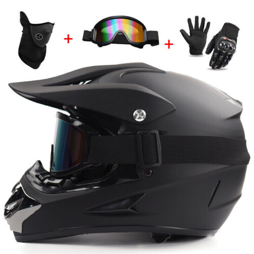 (  Asia Black Solid Color, L) Racing Motorcycle Bike UK Motocross Helmet Road Dirt NEW Off Dirt Downhill
