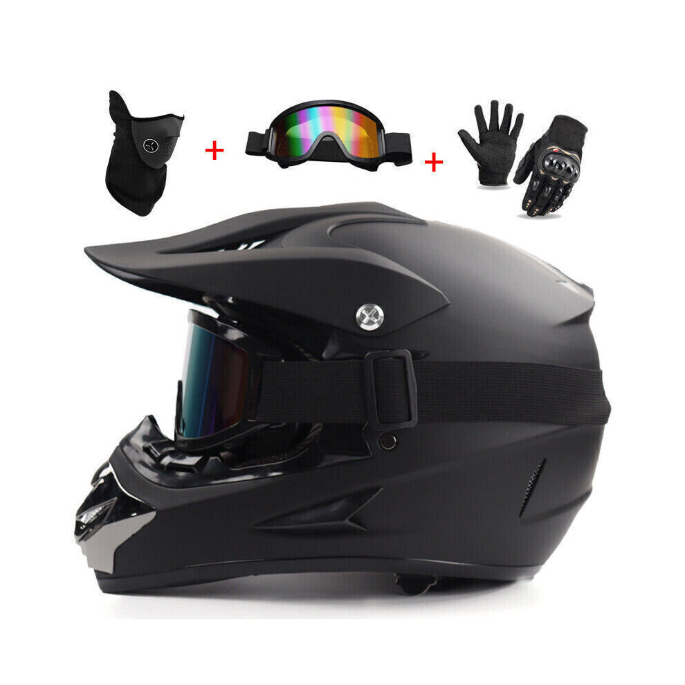 (  Asia Black Solid Color, L) Racing Motorcycle Bike UK Motocross Helmet Road Dirt NEW Off Dirt Downhill