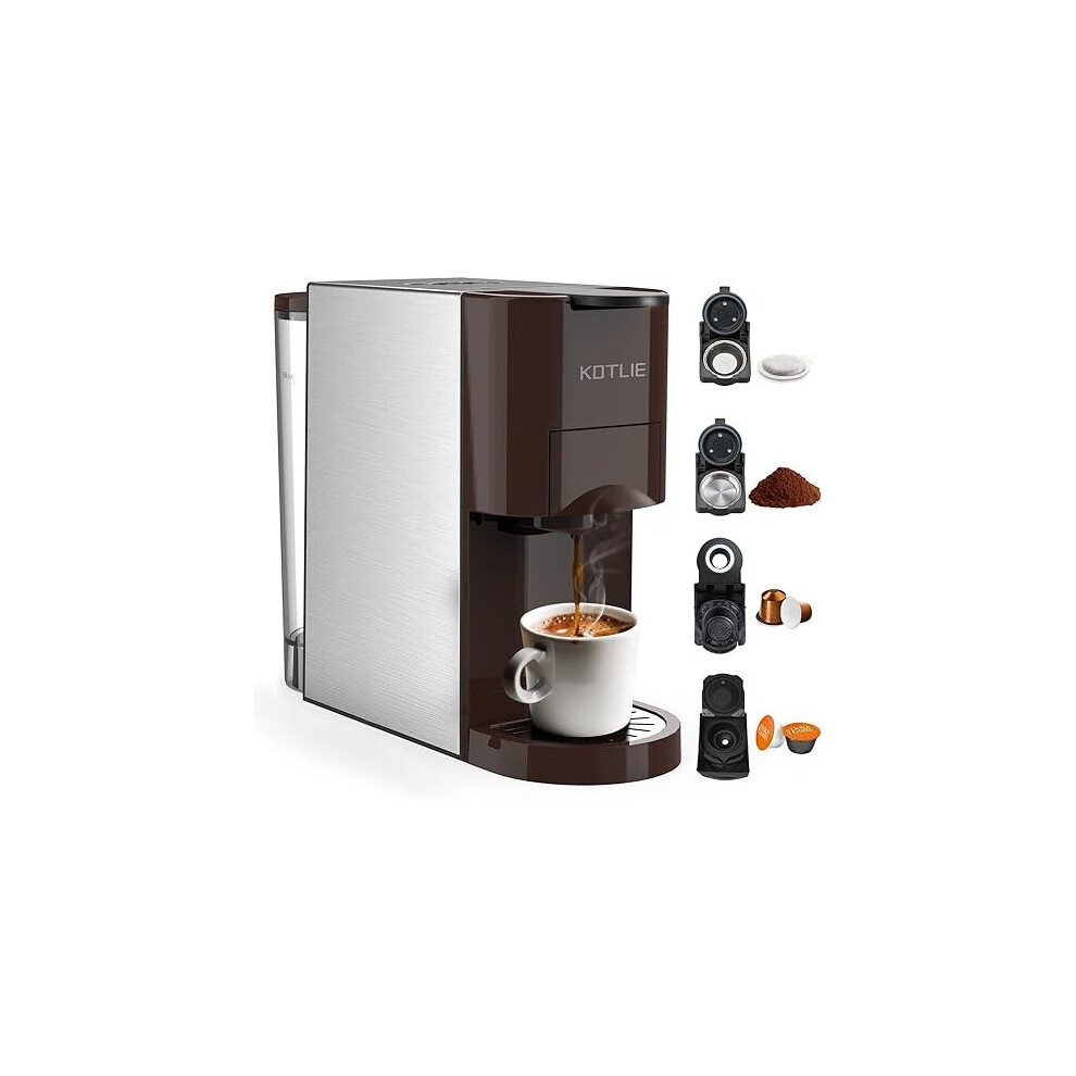 Espresso 4in1 Coffee Machine for Nespresso Original/Dolce Gusto/LOR/Starbucks/Ground Capsule and ESE Coffee Pods,19 Bar Automatic Coffee Machines