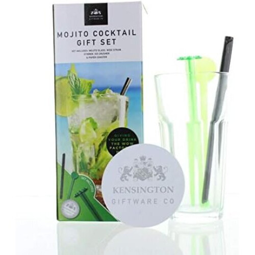 Mojito Cocktail Making Drinks Glass & Accessories Christmas Gift Set