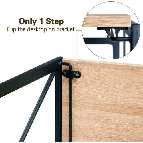 MCC (100cm, Natural) Foldable Computer Desk No Assembly Miami 2