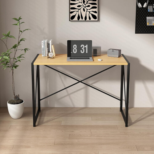 MCC (80cm, Natural) Foldable Computer Desk No Assembly Miami 2