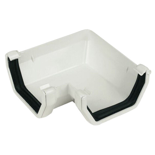 FloPlast Square Line Gutter 90° White - 114mm