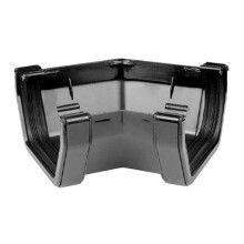 FloPlast 114mm Square Line Gutter Angle 135° - Black