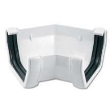 FloPlast 114mm Square Line Gutter Angle 135° - White
