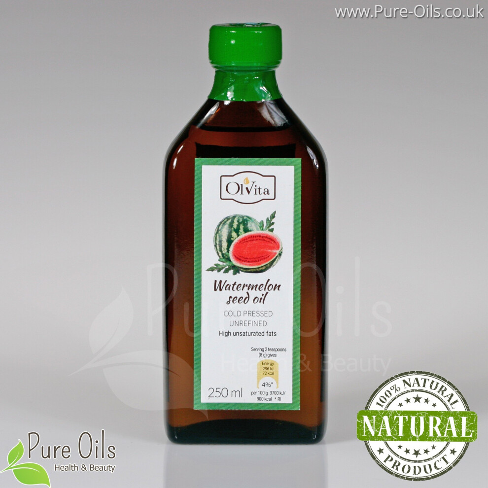 Ol'vita Watermelon Seed Oil, Unrefined, Cold-Pressed, 250 Ml
