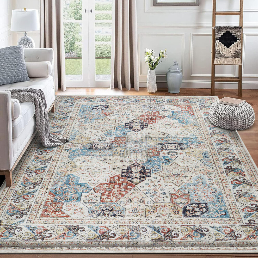 Oxford Homeware (160 X 230 Cm (5 Ft 2 In X 7 Ft 2 In), Coastal) Traditional Large Rugs Indoor Outdoor Rug Carpets & Mats Multicoloured