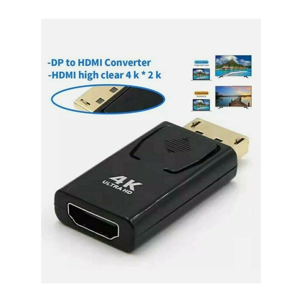 Display Port Dp Male To Hdmi Female Adapter Converter For 4K Hd 1080P Hdtv Pc Uk 783191100550