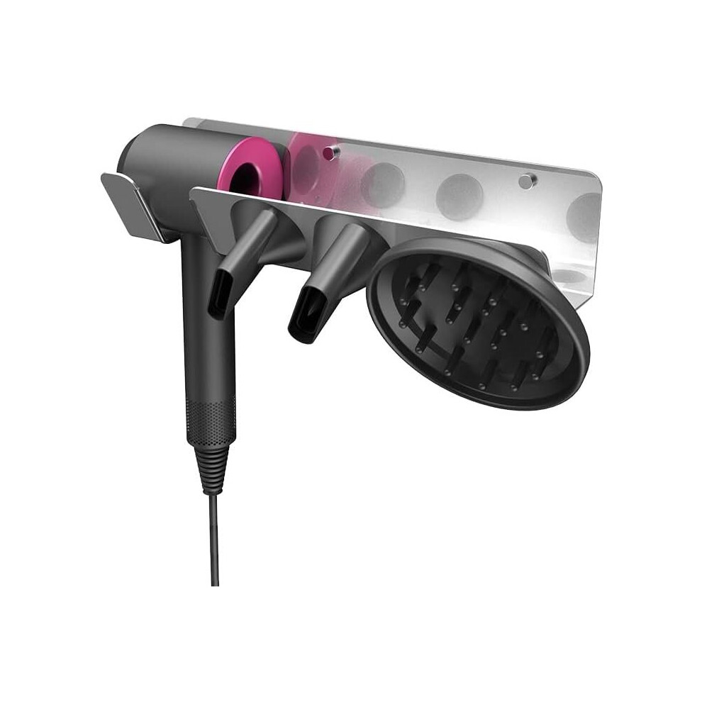 Wall mount for Dyson Supersonic hair dryer and 2 nozzles