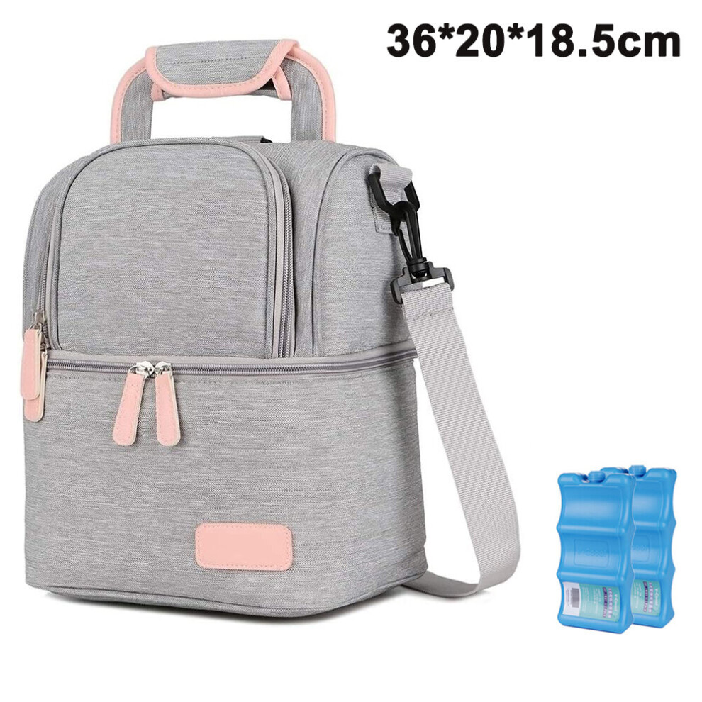 Breast Milk Baby Bottle Cooler Bag/Waterproof Baby Milk Bag Freezer/Mommy Travel Backpack/Portable-Grey