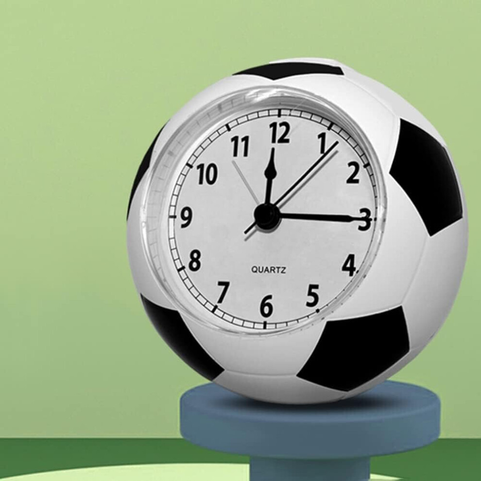 Alarm Clock For Kids Boys Bedrooms,Football Bedside Alarm Clock For Student Kids,Home Decoration Desktop Soccer Alarm (No Battery) White Mascot
