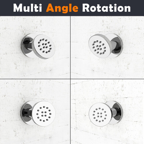 NES Home Single Round Shower Bath Body Massage Jets Chrome 2