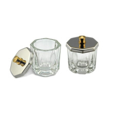Glass Crystal Cup with Lid Mini Bowl Cup Nail Art Tool Transparent Nail Art Equipment for Mixing Liquid Powder