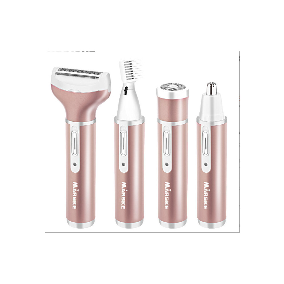 Tianfu 4 In 1 Women Electric Shaver Rechargeable Waterproof Razor Painless Epilator Body Hair Remover Nose Hair Beard Bikini