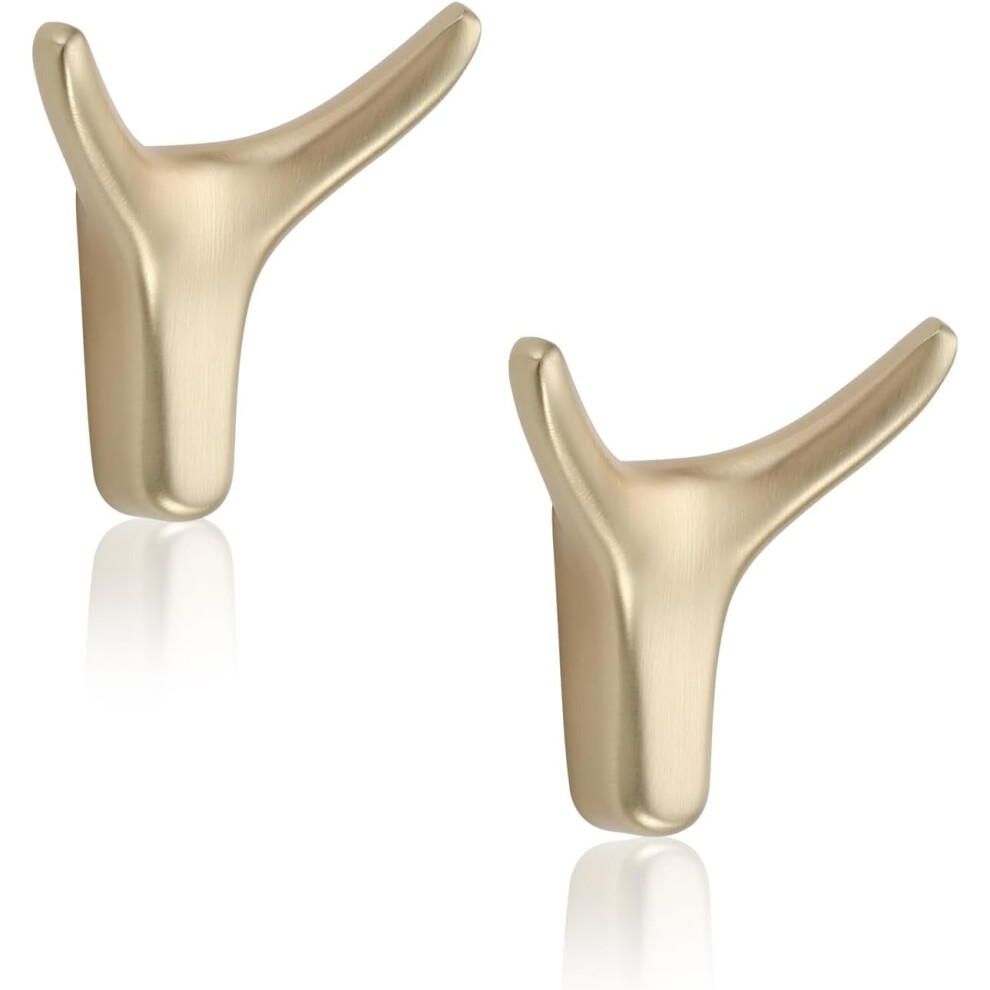 Coat Hooks Bathroom Towel Hooks,Brushed Gold Wall Hooks,Robe & Towel Hooks For Bathroom Wall Mounted,Duty And Stylish Wall Coat Hooks(2 Pack) 7770197730051