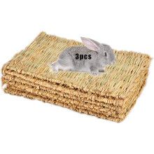 Grass Mat Woven Bed Mat For Small Animal Bunny Bedding Nest Chew Toy Bed Play Toy For Guinea Pig Parrot(3 Grass Mats)