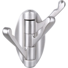 Folding Towel Hook Brushed Nickel, Metal 3 Arms Swivel Hook, Flexible Robe Coat Hook, Space Saving Wall Hook for Bathroom RV