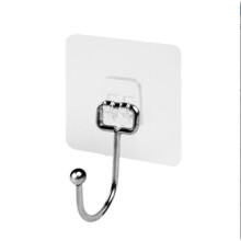 Large Adhesive Hooks 22Ib(Max), Waterproof and Rustproof Wall Hooks for Hanging Heavy Duty, Stainless Steel Towel,10Pack