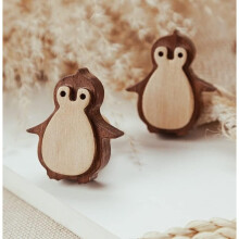 Wall Hook,Child Baby Nursery Natural Wood Wall Hook, Penguin Coat Hooks,Wooden Hooks,Children Wall Mounted Hook,Set of 4