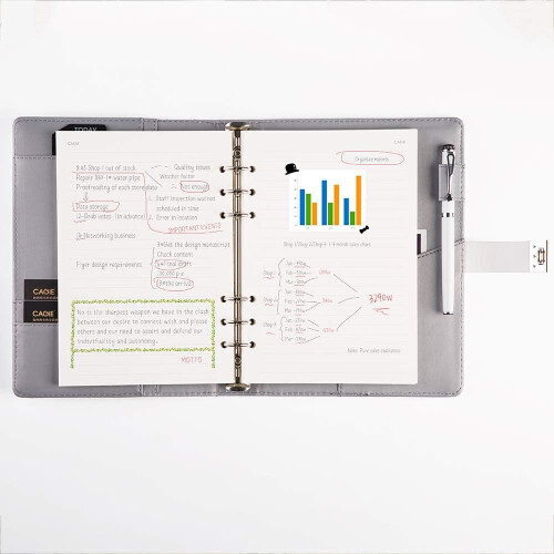 A5 Binder Diary Faux Leather Refillable Journal Loose Leaf Spiral Flower Locking Notebook 2