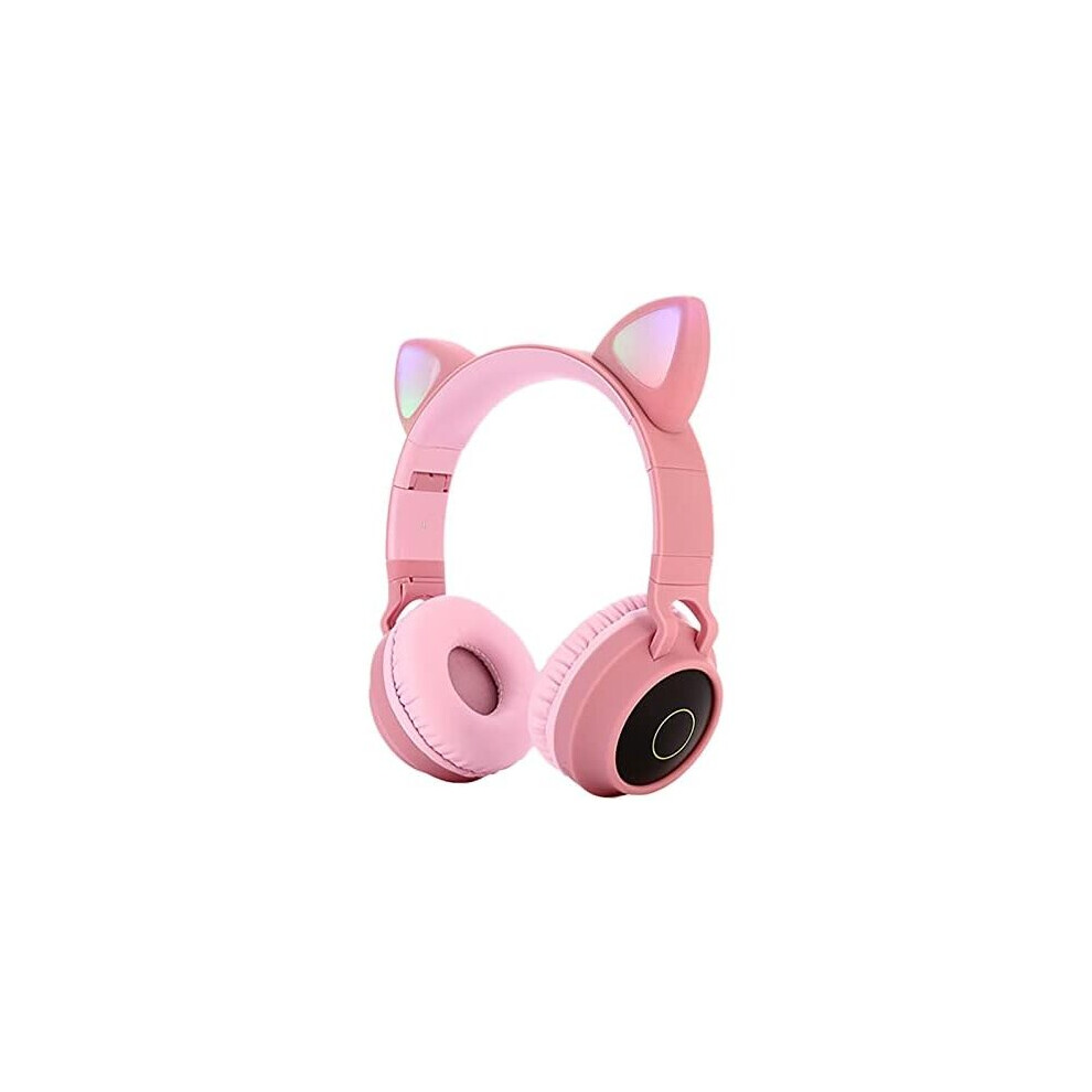 Bluetooth Headphones,Cat Ear Led Up Wireless Foldable Headphones Over Ear With Microphone And Volume Light 7770197745512