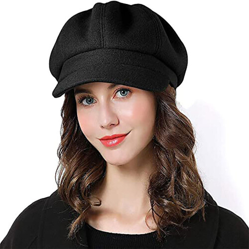 Women's Peaked Cap Beret Newsboy Cap Winter Cap Painter Cap with Visor 8 Panel Flat Cap 2