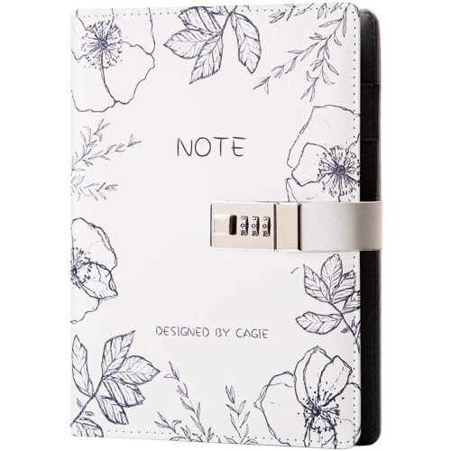 A5 Binder Diary Faux Leather Refillable Journal Loose Leaf Spiral Flower Locking Notebook