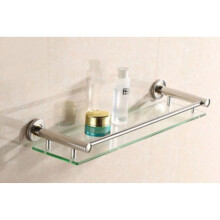 Glass shelf for bathroom .wall mounting, aluminium, tempered glass, width: 50cm, incl. mounting material