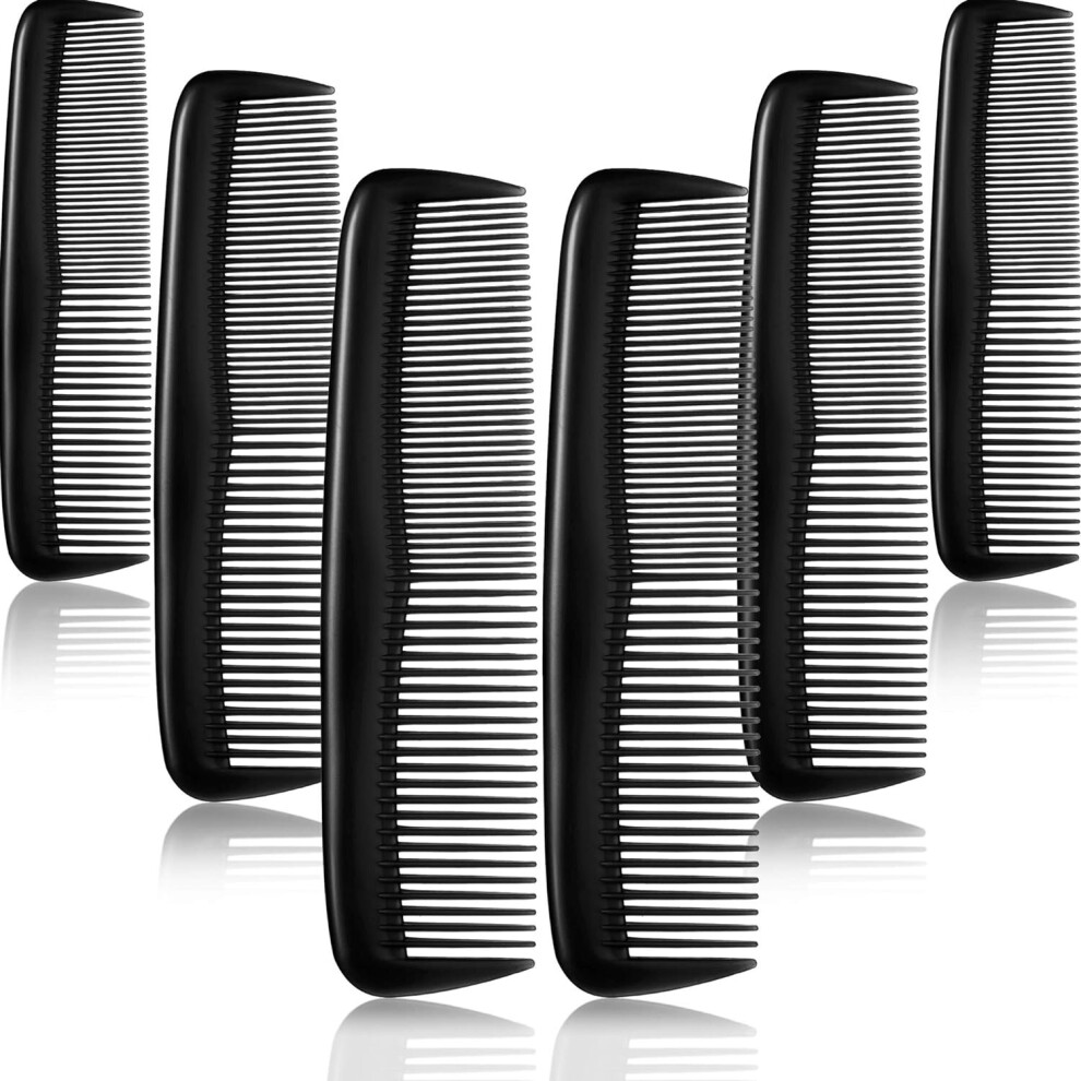 Tianfu 12 Pieces Hair Combs Set Pocket Fine Plastic Hair Combs For Women And Men, Fine Dressing Comb (Black)