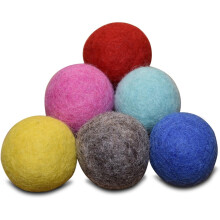 Pet Supplies, Set Of 6, Wool Ball Toys For Cats And Kittens, Handmade Colourful Eco-Friendly Wool Balls For Cats, 6 Colours.