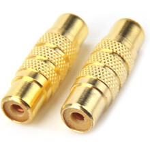Professional metal RCA women to women's couplet adapter gold -plated video and audio