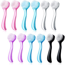 12 Pieces Facial Cleansing Brush Soft Bristle Face Brush Scrub Exfoliating Facial Brushes With Handle
