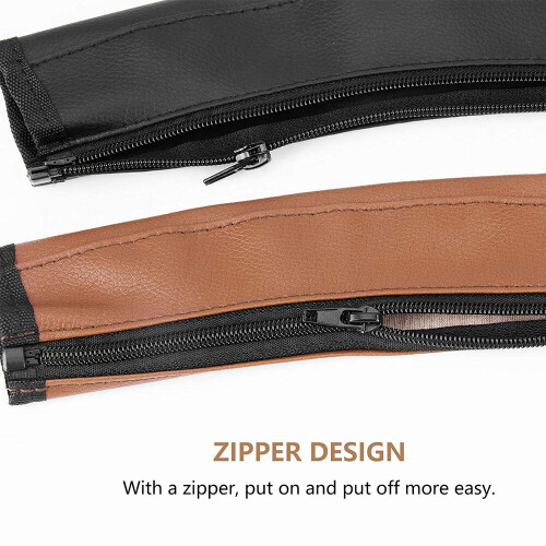 Baby Stroller Armrest Handle Sleeve Cover Universal Handle Cover Artificial Leather-Black 2