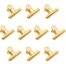Gold Loose-Leaf Binder, 10 Pack Of 2 Inch Stainless Steel Hinged Paper Clips For Photo Pictures, Home Kitchen, Office Supplies (51Mm)