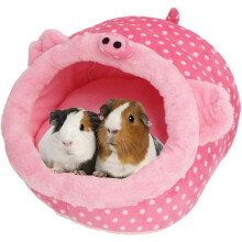 Chinchilla Hedgehog Guinea Pig Bed Accessories Cage Toys-Totoro Bed - Pink Pig-Xl