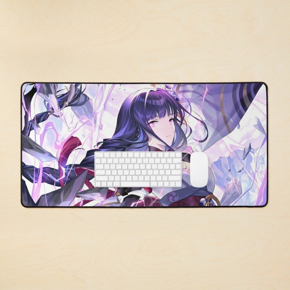 Desk Mat Genshin Impact Raiden Shogun Large Gaming Mouse Pad 35X16 Inch 7802738332780