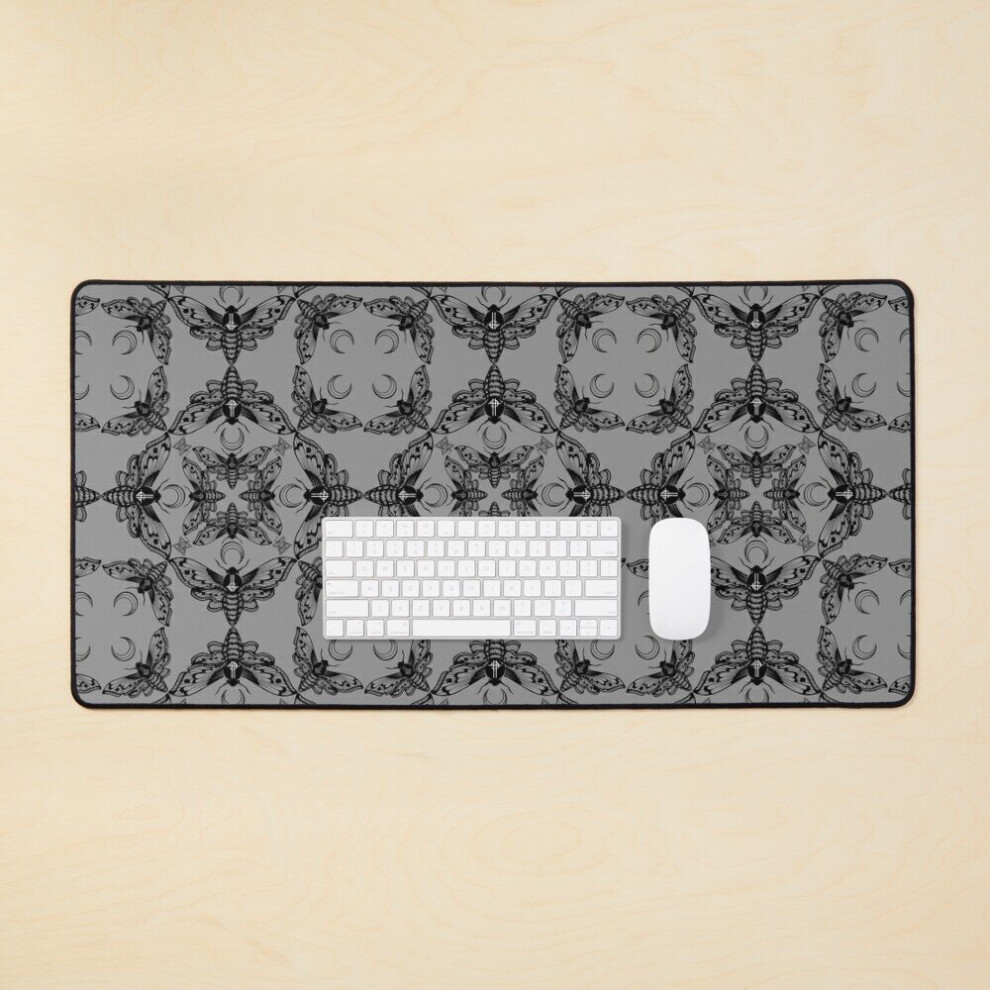 Desk Mat Ghost Cirice Moth Kaleidoscope Large Gaming Mouse Pad 35X16 Inch 7802738322798