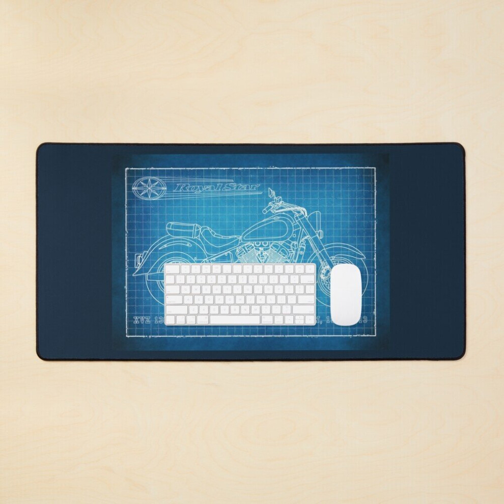 Desk Mat Royal Star Xvz 1300 Blueprint Large Gaming Mouse Pad 35X16 Inch 7802738397819