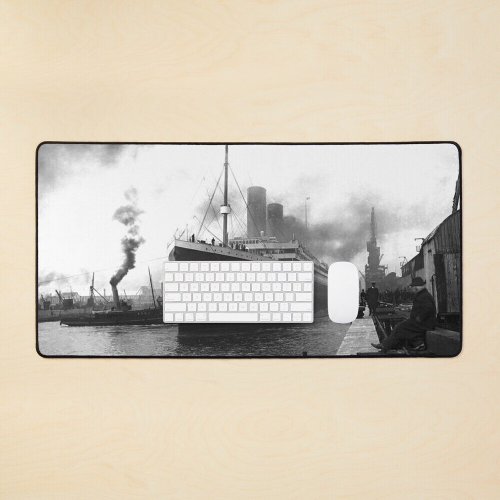 Desk Mat N Tytanic Large Gaming Mouse Pad 35X16 Inch Black/White 7802738346305