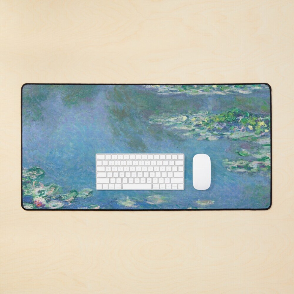 Desk Mat Water Lilies (18401926) By Claude Monet Large Gaming Mouse Pad 35X16 Inch 7802738383935