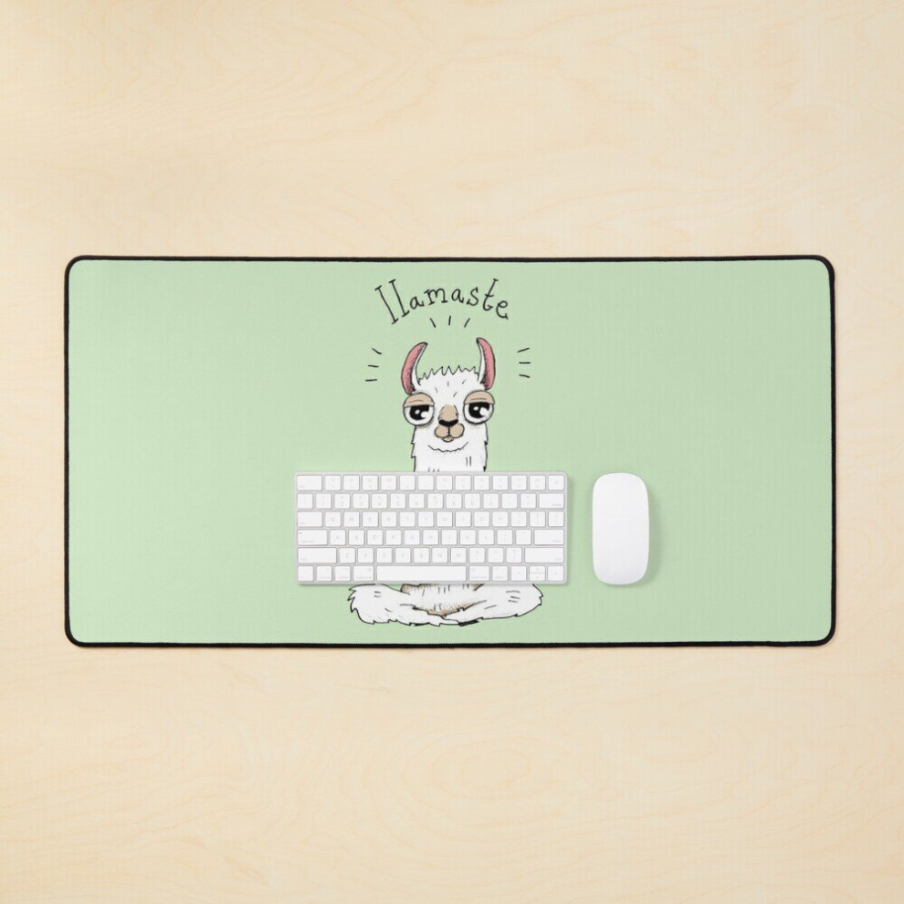 Desk Mat Llama Yoga Pose With Llamaste Large Gaming Mouse Pad 35X16 Inch 7802738370447