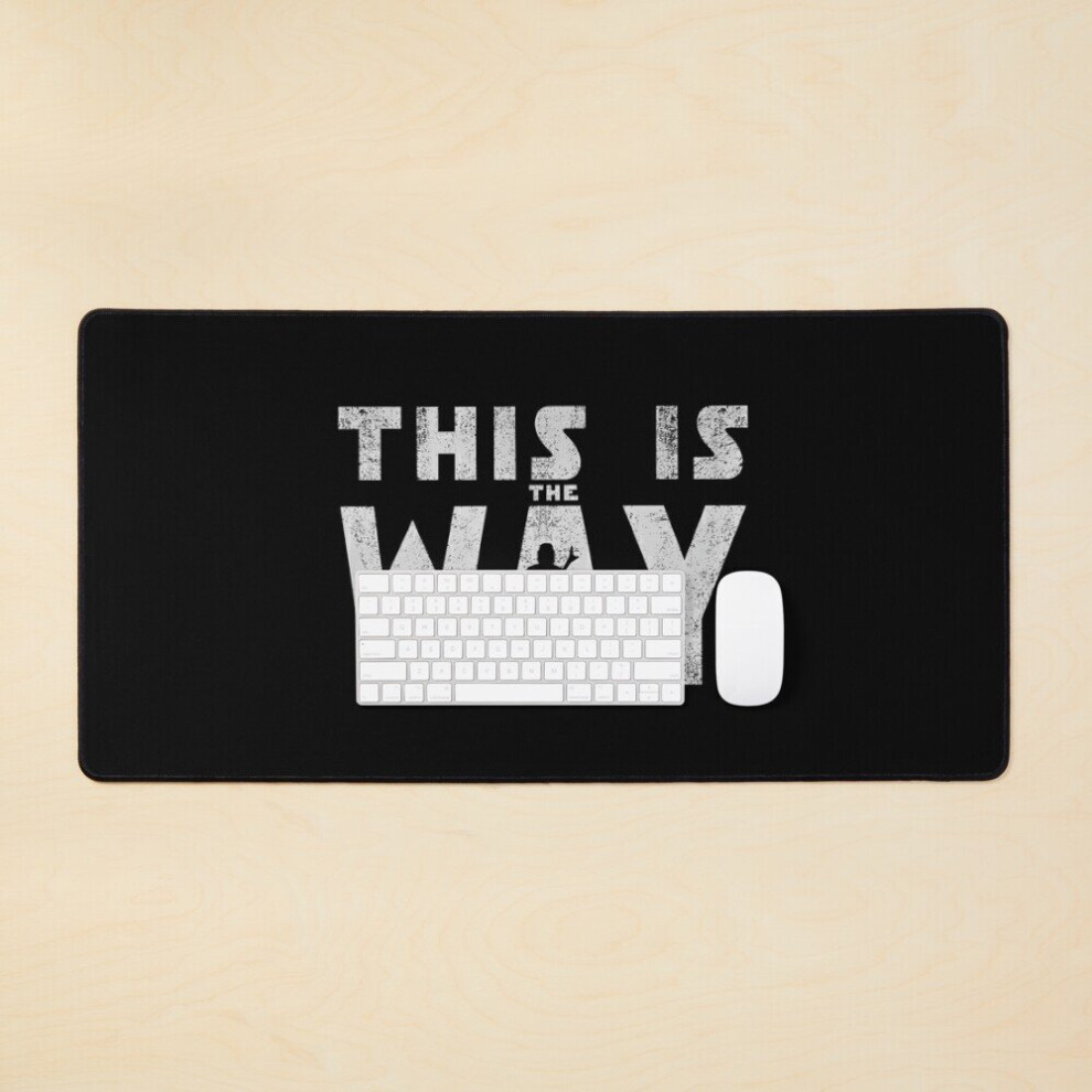 Desk Mat This Is The Way Mando Retro Large Gaming Mouse Pad 35X16 Inch Grey 7802738350067