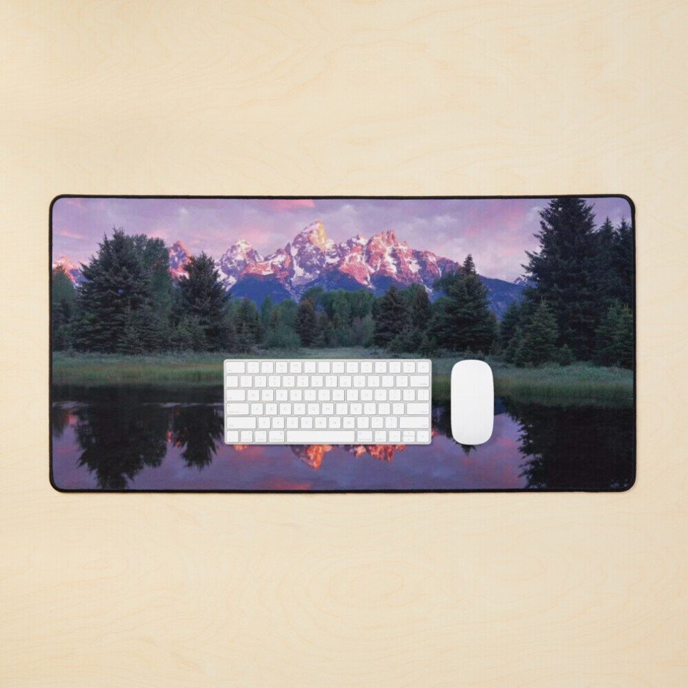 Desk Mat Teton Range At Sunrise Schwabacher Landing Grand Teton National Park Large Gaming Mouse Pad 35X16 Inch 7802738396393