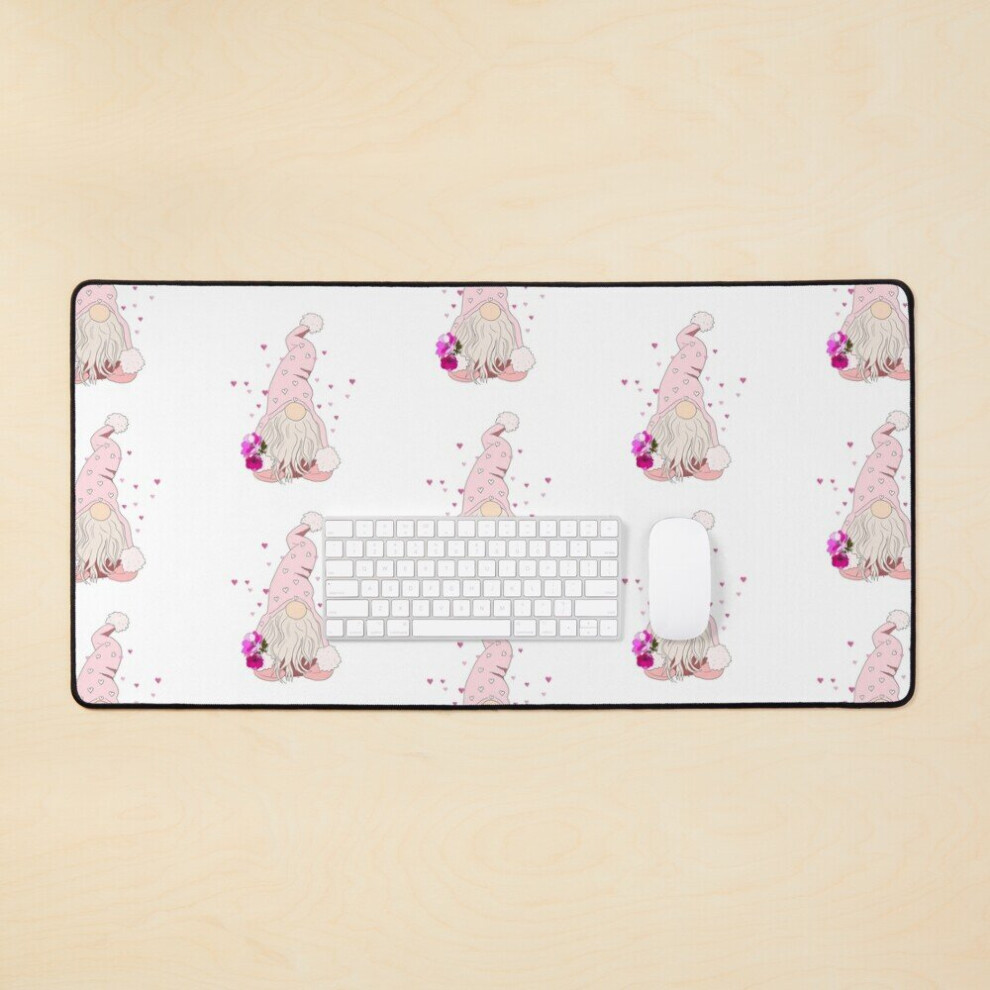 Desk Mat Heart Love Gonk Large Gaming Mouse Pad 35X16 Inch Pink 7802738347760